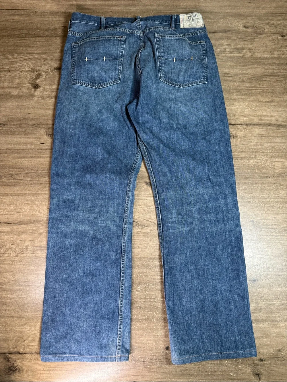 Polo Ralph Lauren Mens Wide Leg Mexico Made 100% Cotton Denim 15941 Jeans 38/34